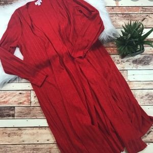 💥NEW Lularoe ribbed solid red Sarah Cardigan